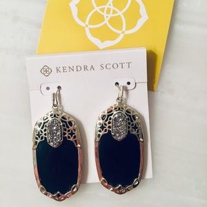 Kendra Scott Custom Black/Gold Large Oval Earrings